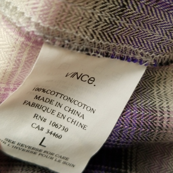 Vince Purple Plaid Button Down - Picture 6 of 7